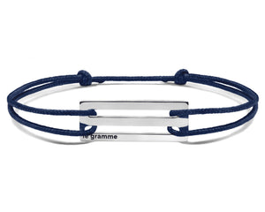 bracelet cordon bleu marine perforé le 2,5g